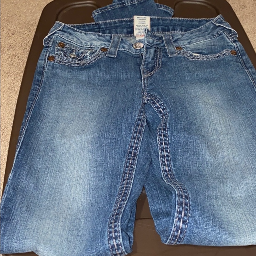 BIG T TRUE RELIGION JEANS WORN TWICE.